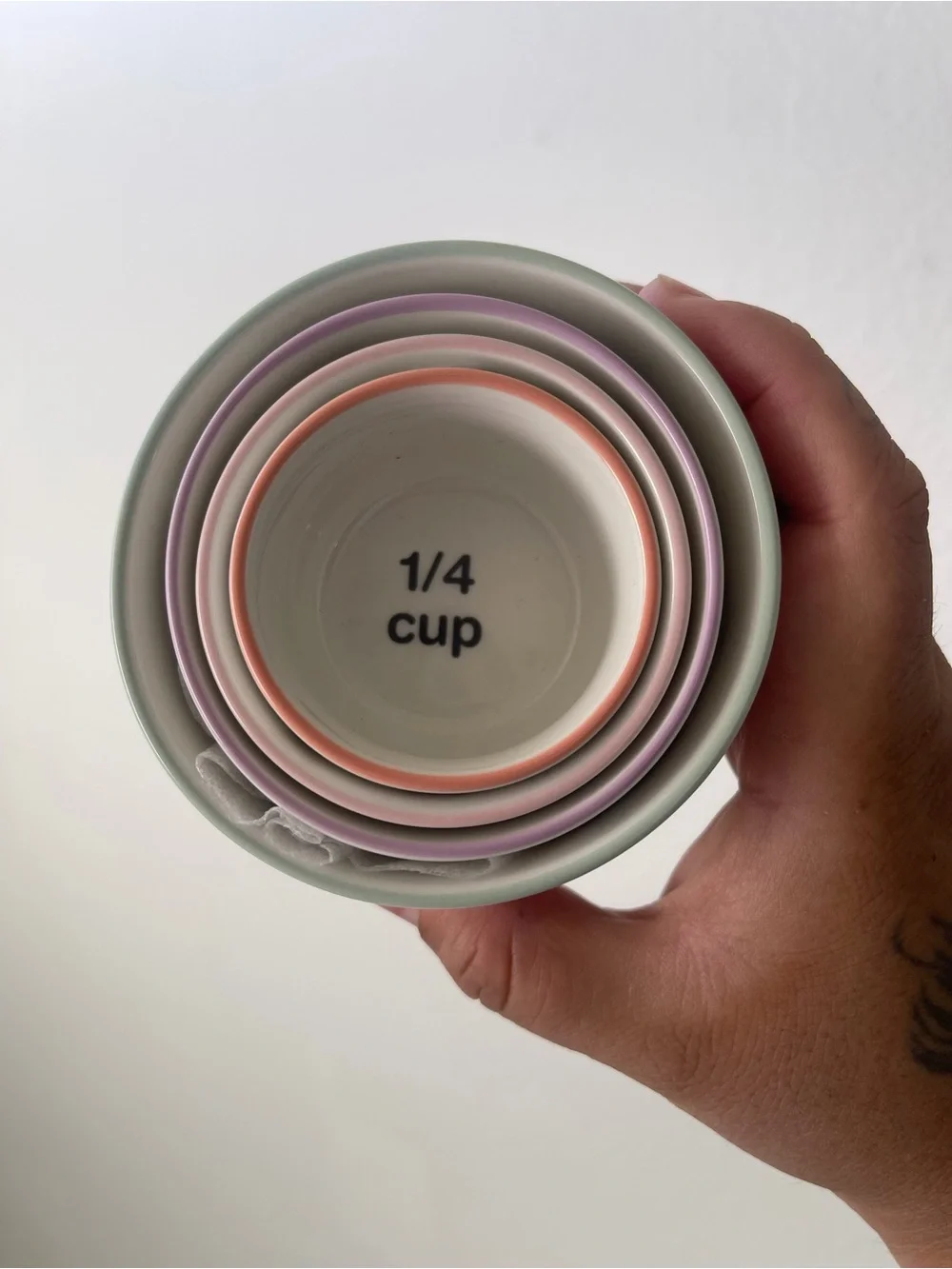 miffy Measuring Cups Set of 4 in Sage Green and Blush Pink